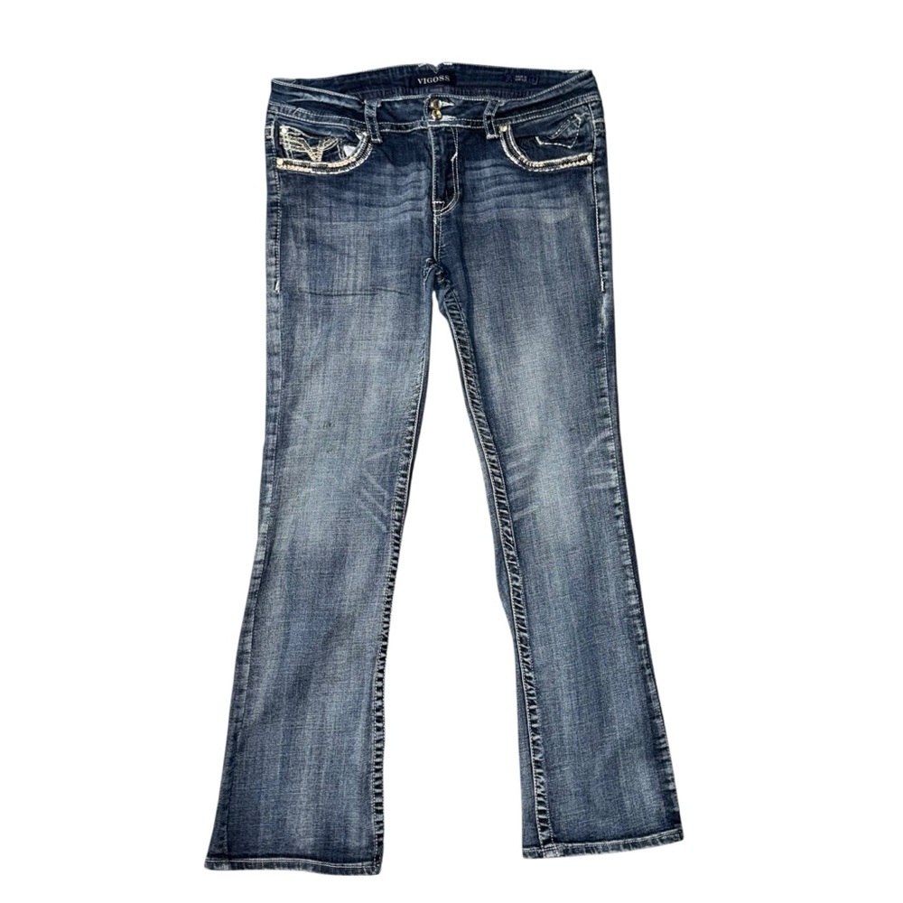 Vigoss Jeans Womens Tag 32x33 Medium Wash Bootcut Stretch Denim 34x31 Actual